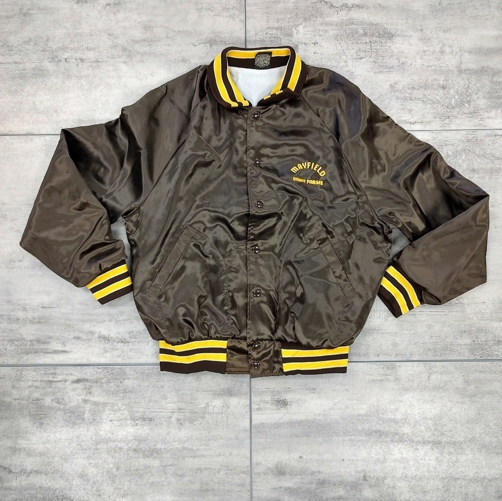 Vintage Mayfield Farms Aristo Jac Button Up Windbreaker Bomber Jacket Medium